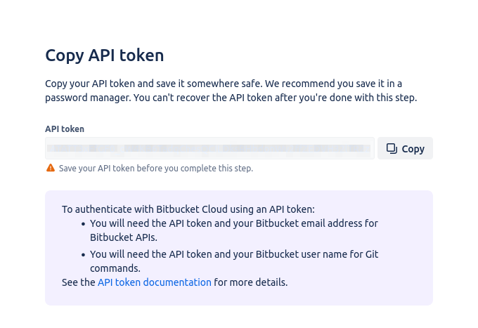 API token