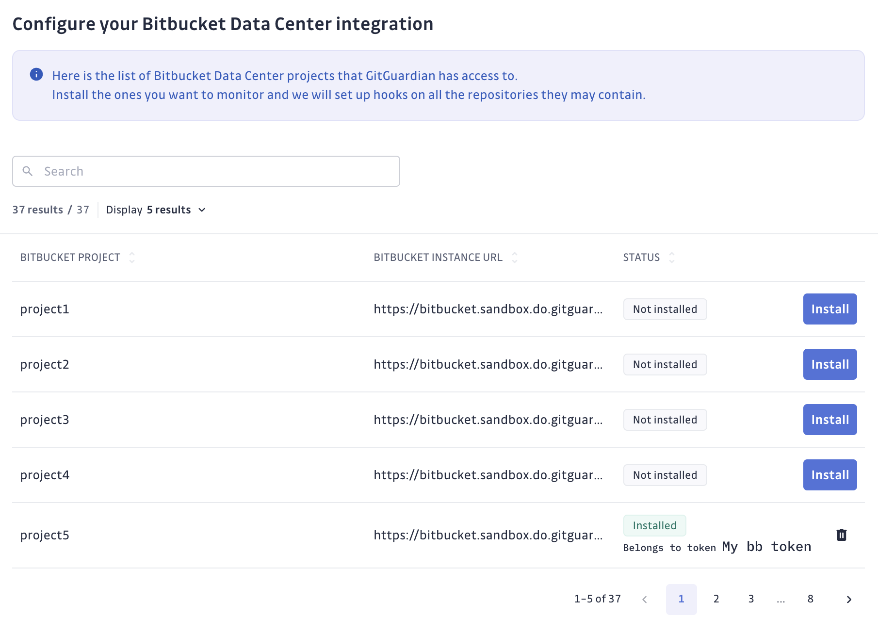 Bitbucket install form