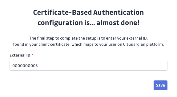 Certificate-based authentication External ID