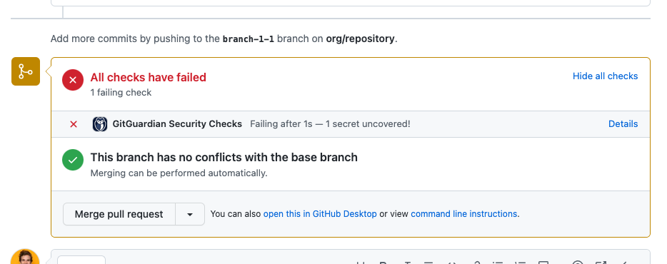 Checkruns conclusion in GitHub UI