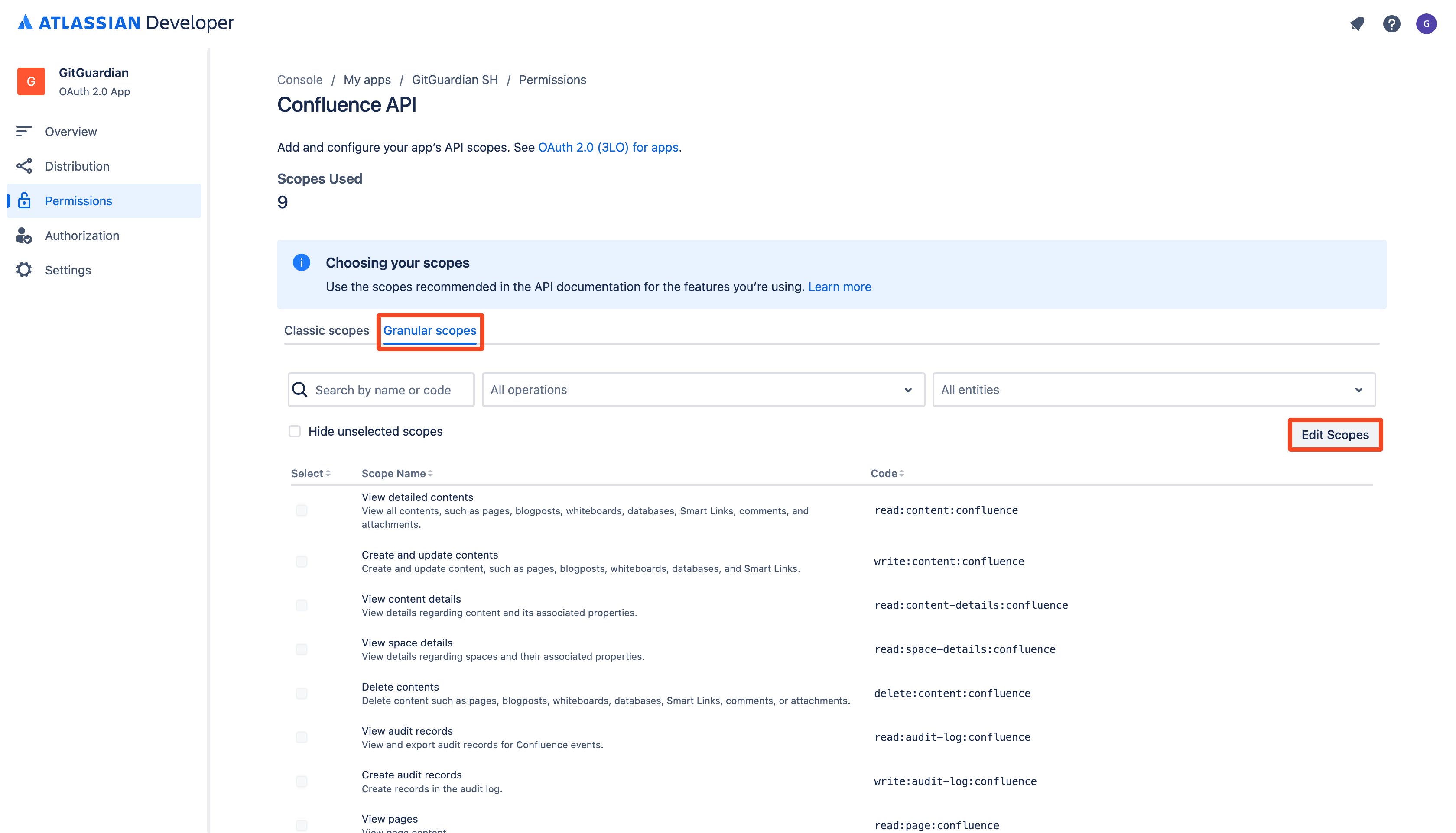 Confluence Cloud - Granular scopes edit