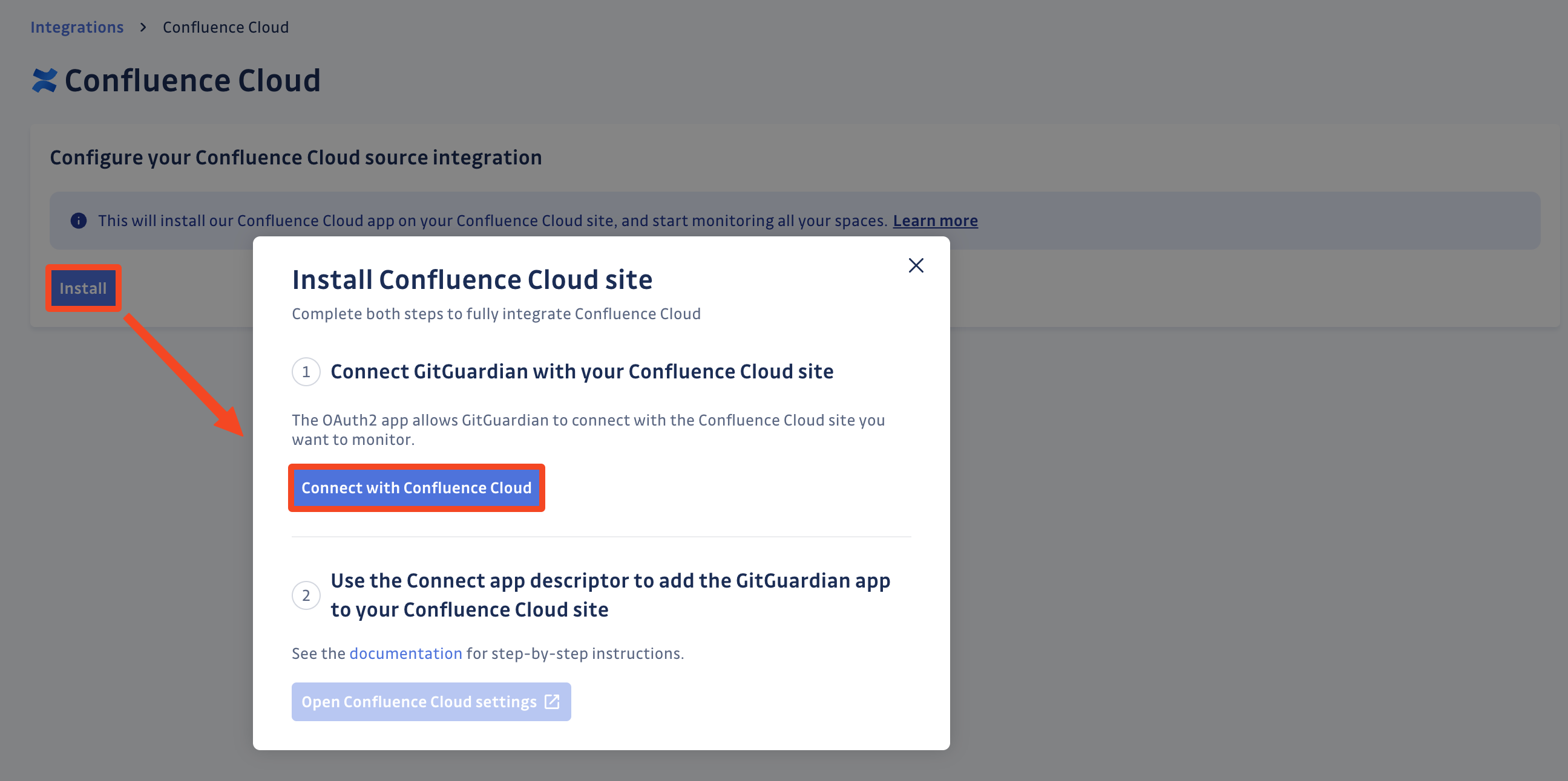 Confluence Cloud install - Step 1