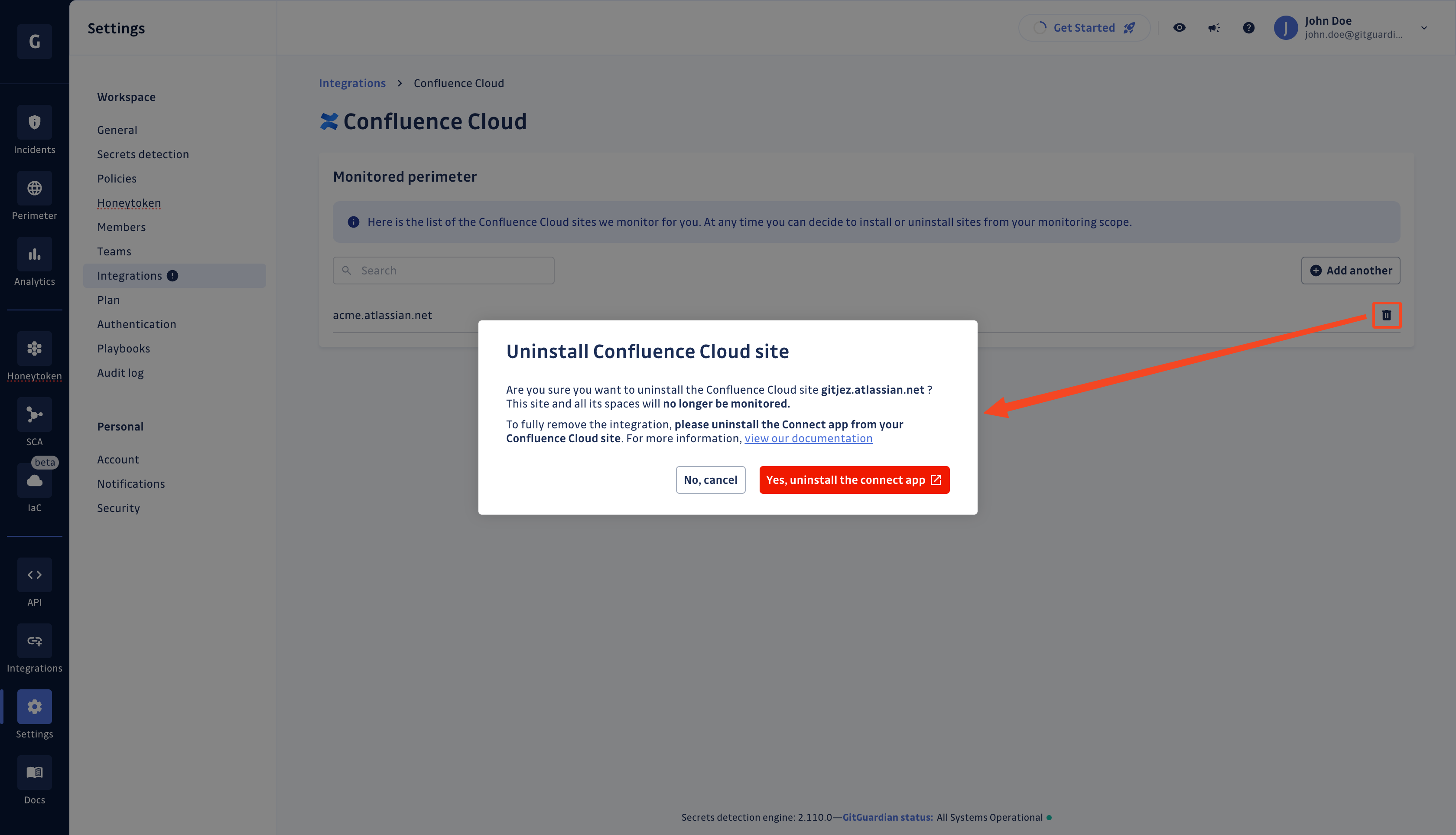 Confluence Cloud uninstall