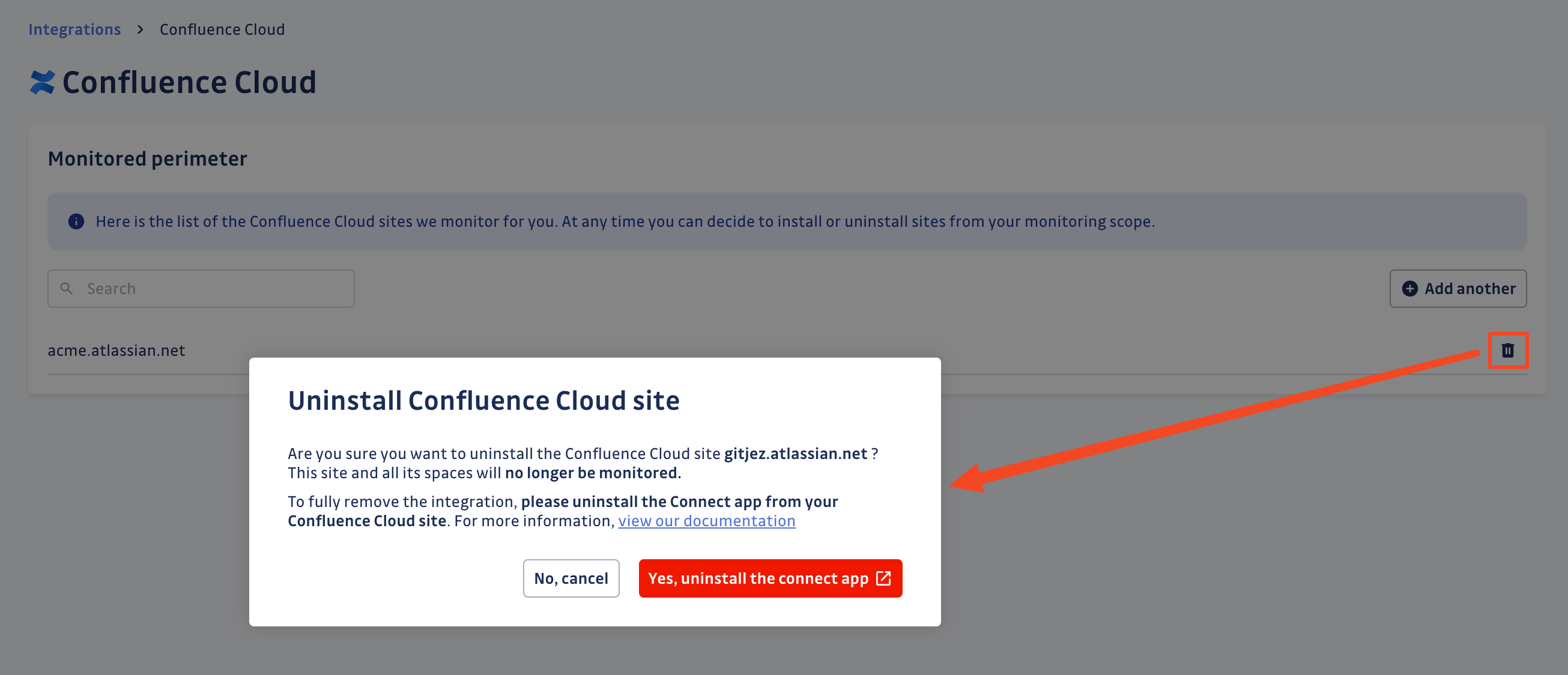 Confluence Cloud uninstall