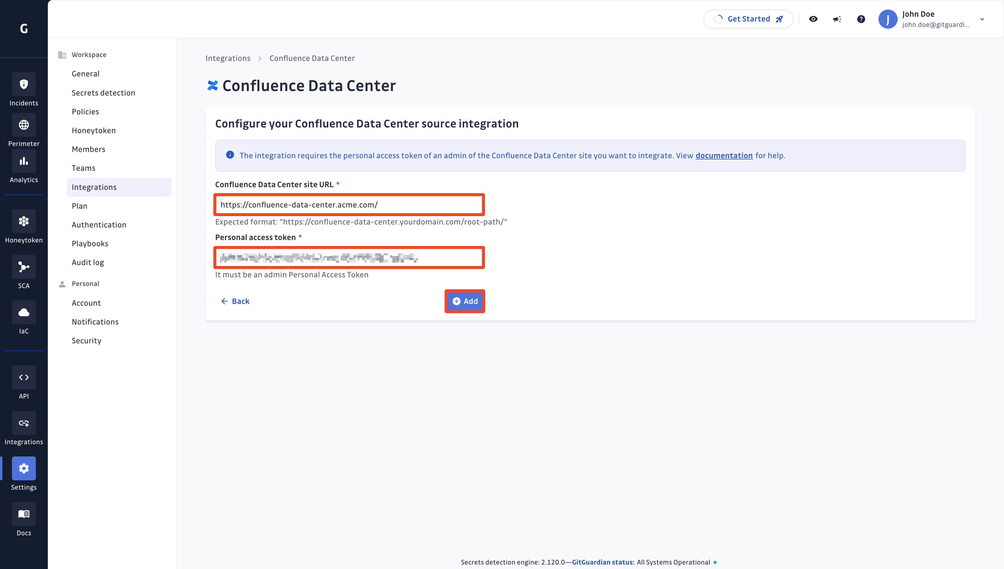 Confluence Data Center integration