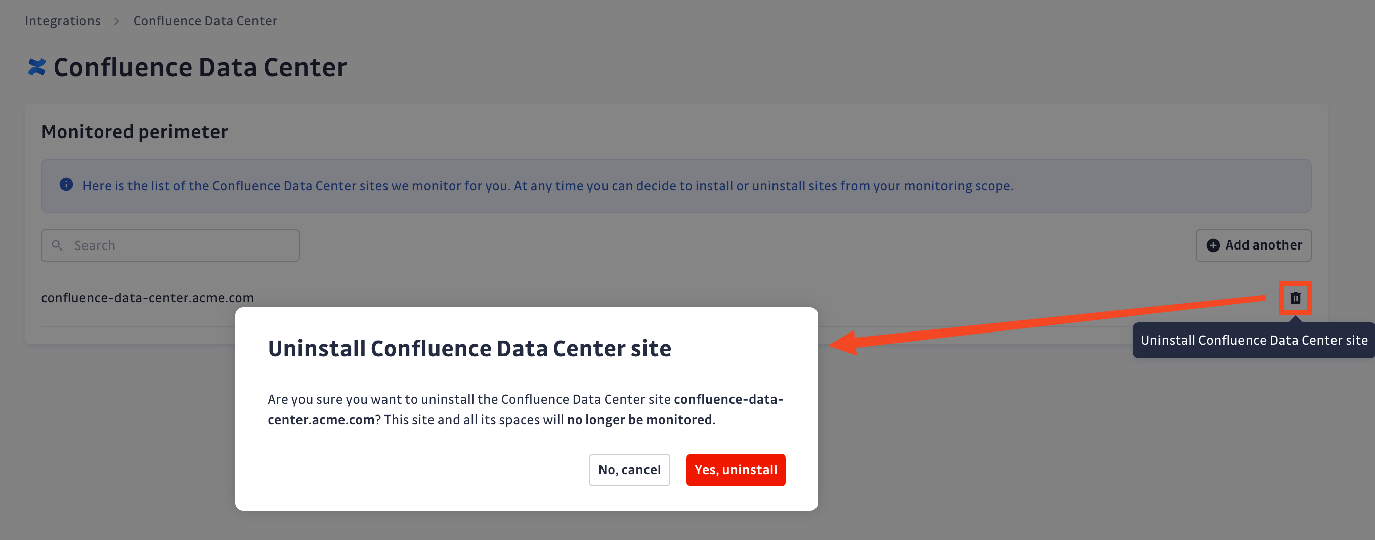 Confluence Data Center uninstall