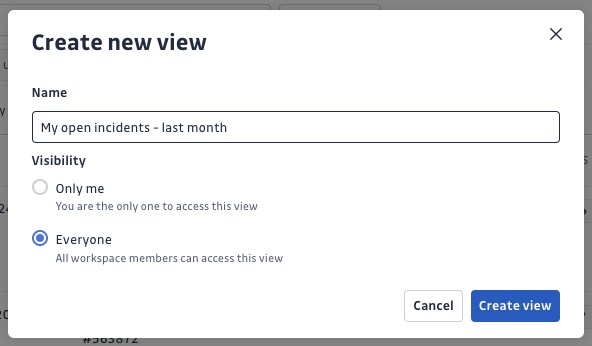 Create view modal for manager