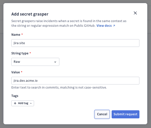 Request secret grasper