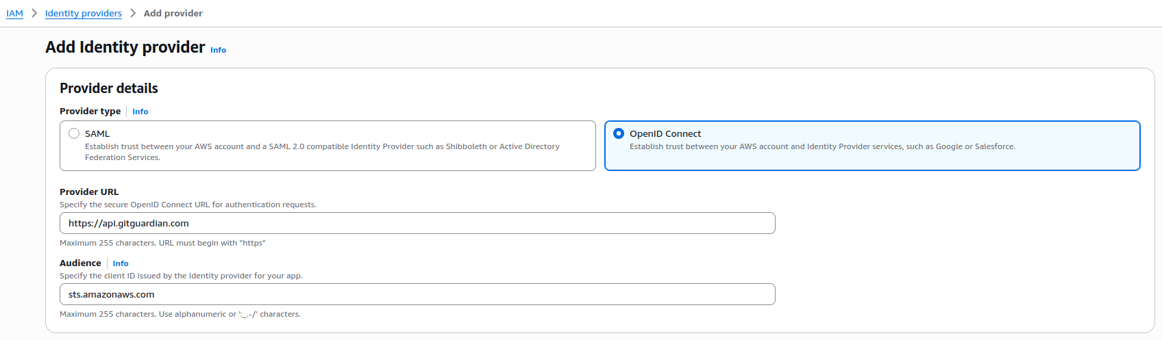 Create OIDC Provider