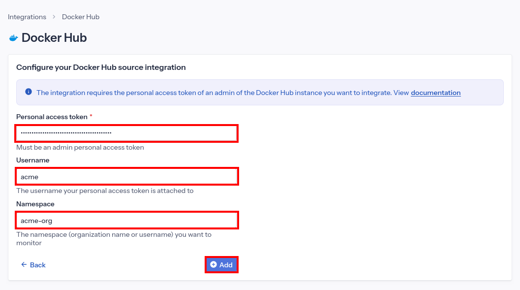 Docker Hub integration