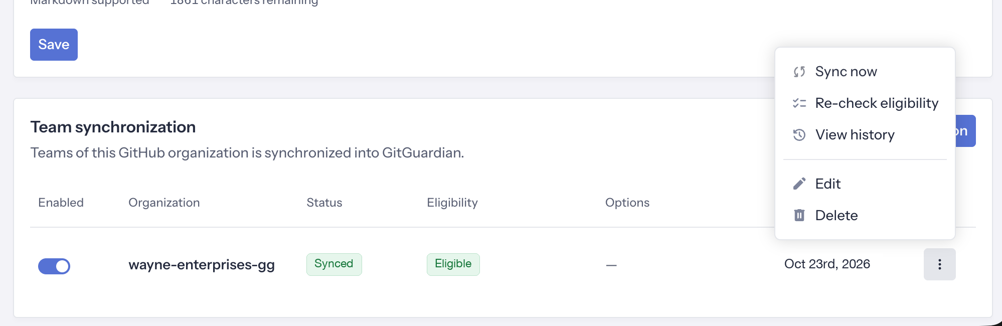 GitHub team sync organizations