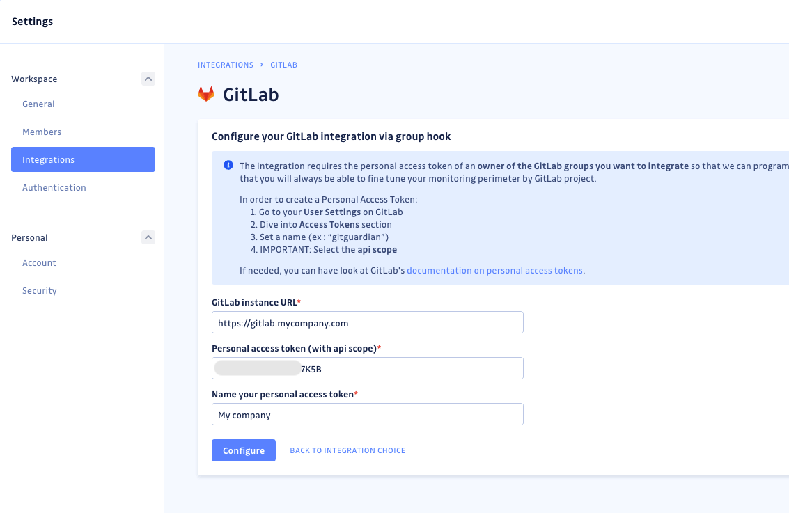 GitLab group hook form