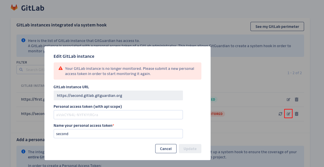 GitLab system hook edit