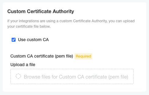 Configure your custom Certificate Authority