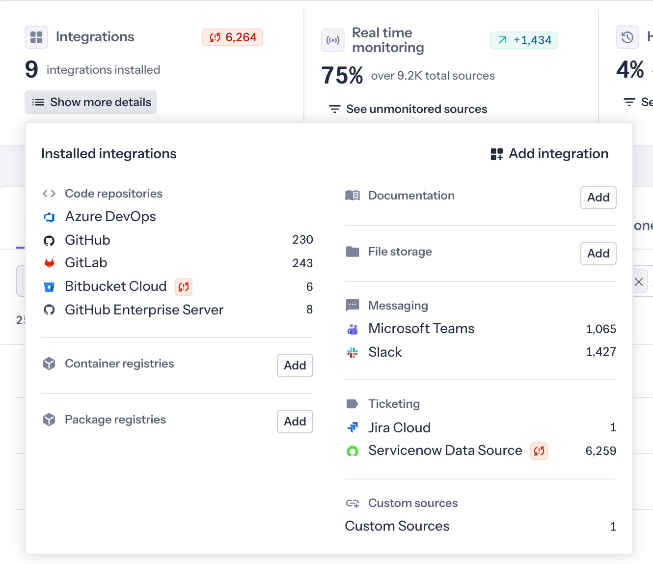 Installed integrations
