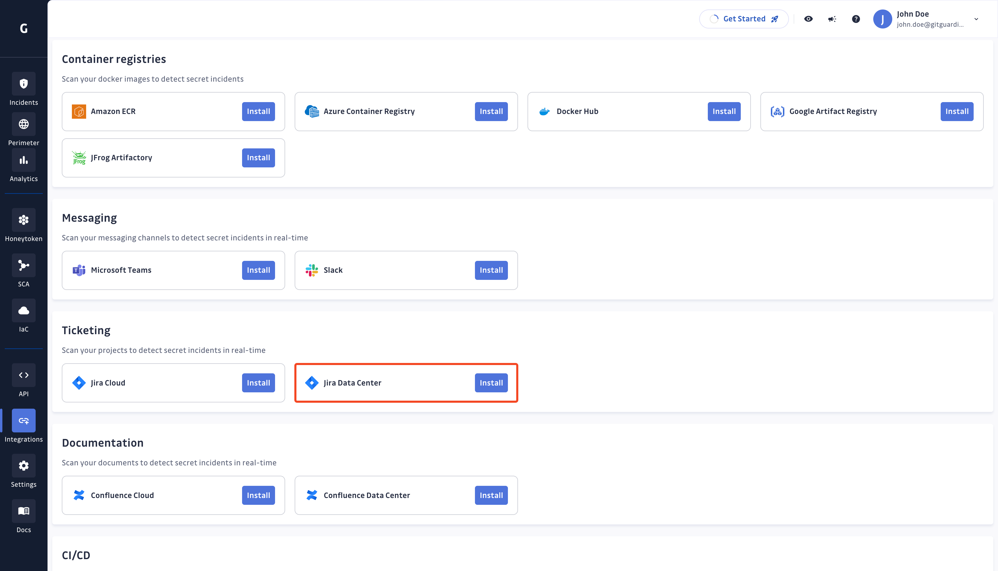 Jira Data Center card