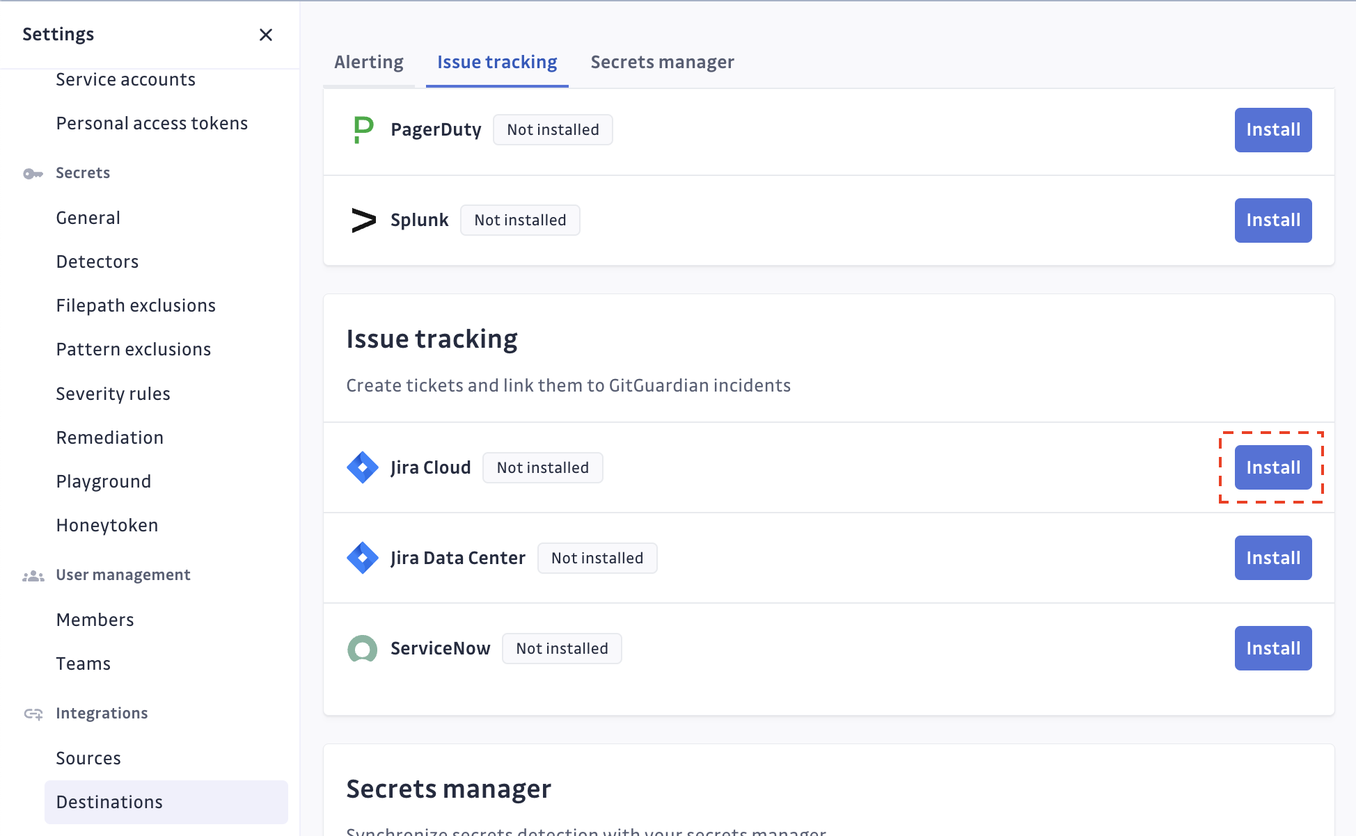 Integration Setup Step 1