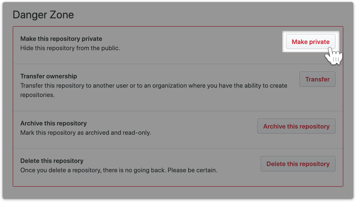 Make a repository private