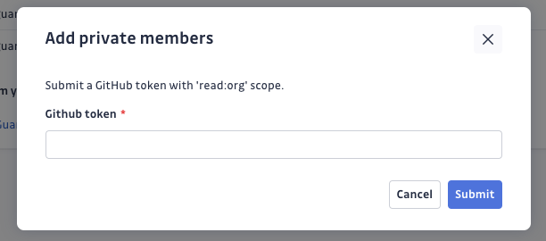 Monitor private members - submit token