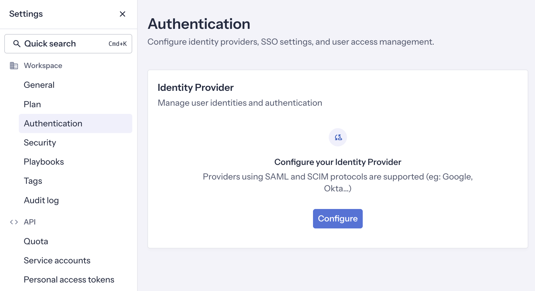 GitGuardian Authentication settings