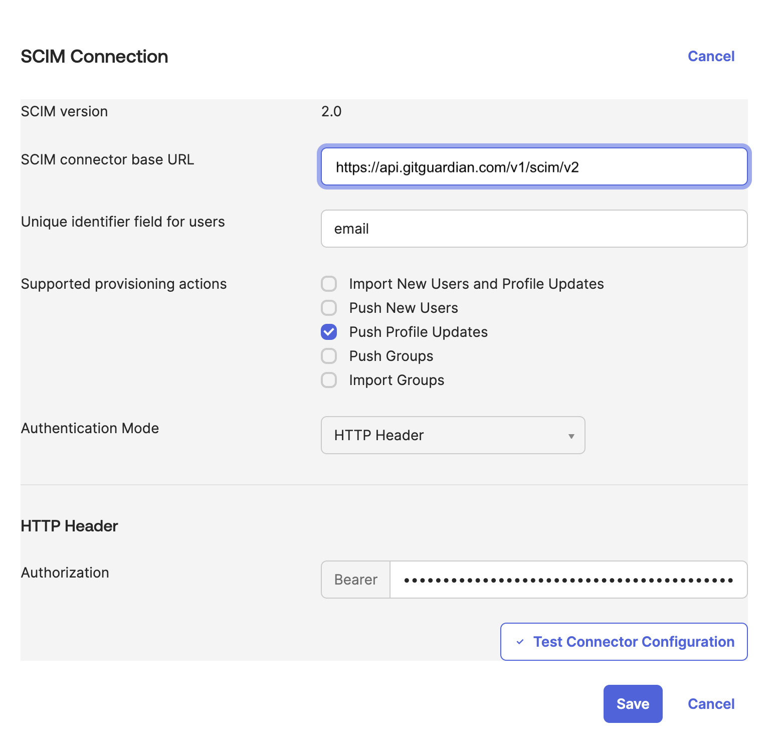 okta scim connection