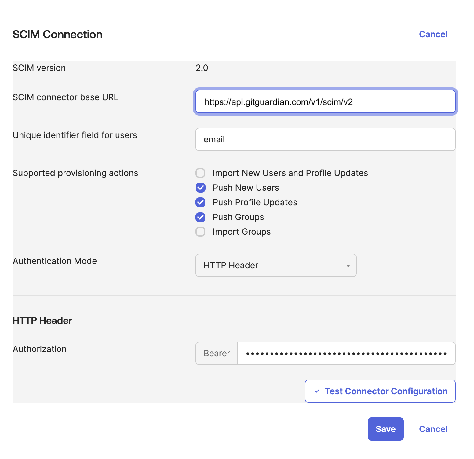 okta scim connection