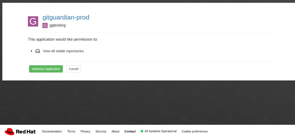 Red Hat Quay Authorize Application