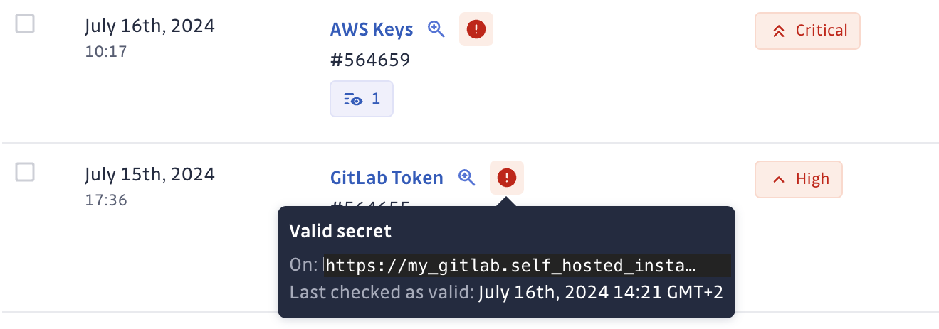 Secret valid on custom host