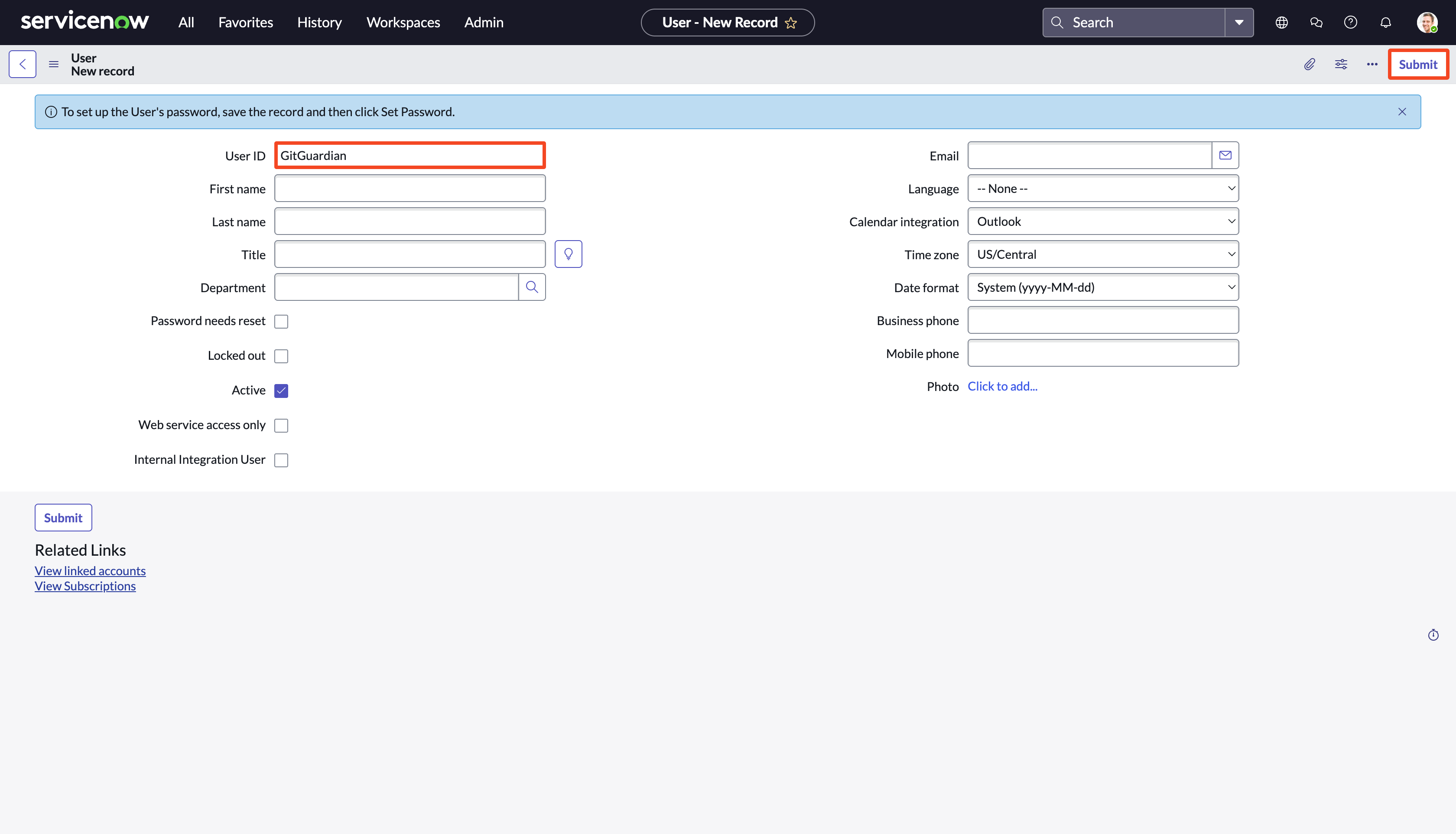 ServiceNow GitGuardian User