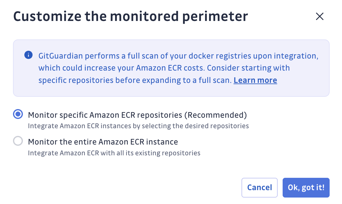 Amazon ECR Default Monitored Perimeter