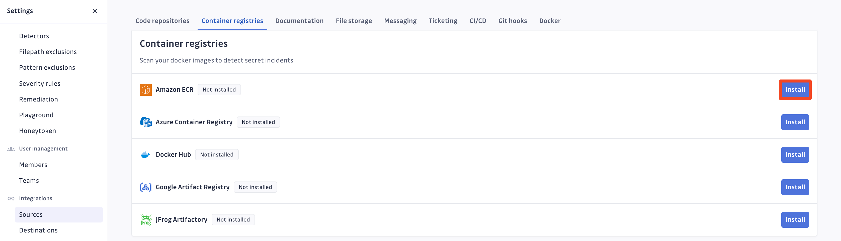 Amazon ECR install