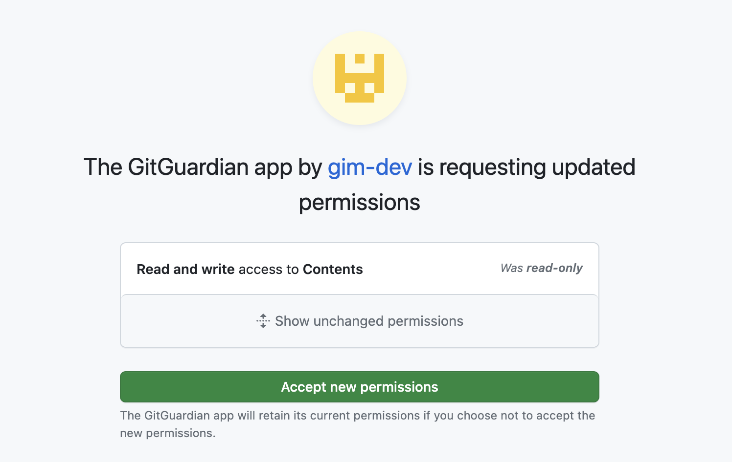 Confirm app permission update