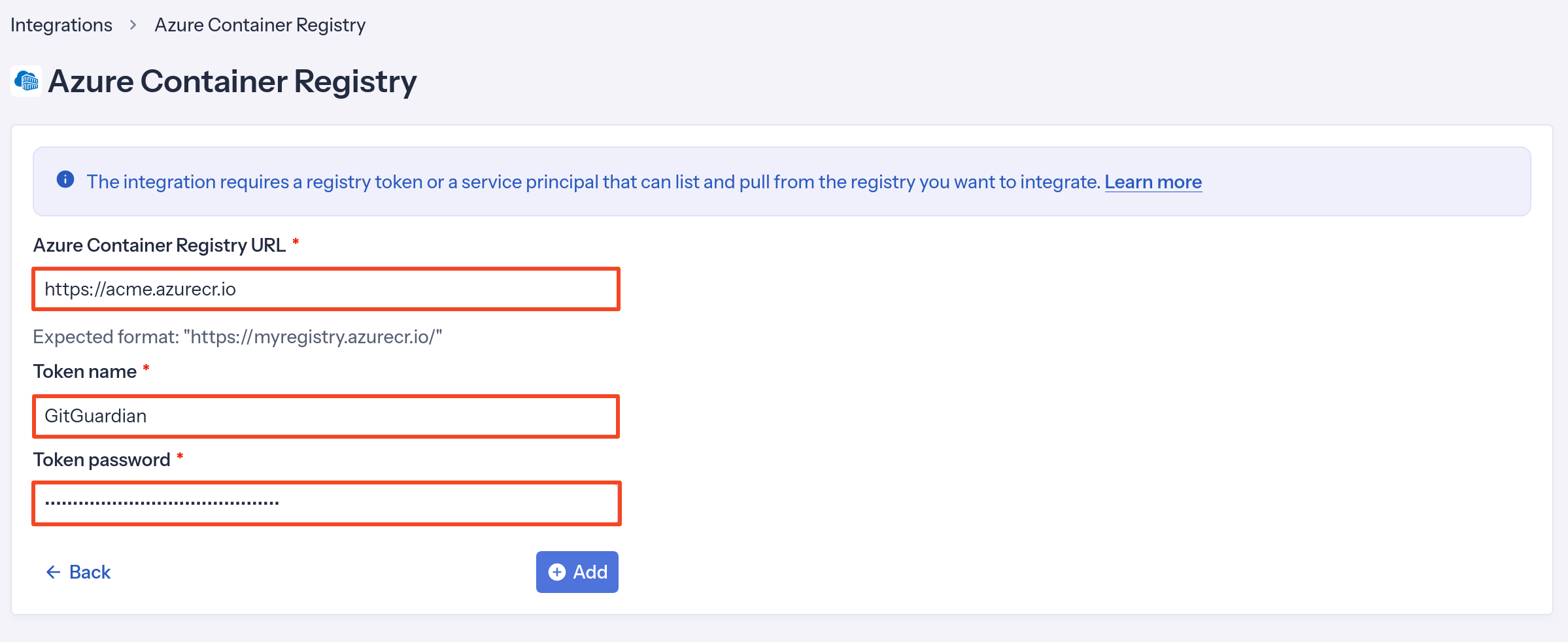 Azure Container Registry integration