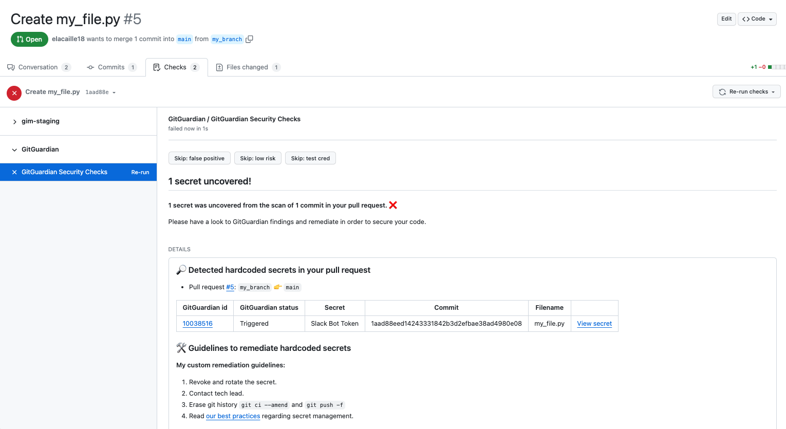 Checkruns details in GitHub UI