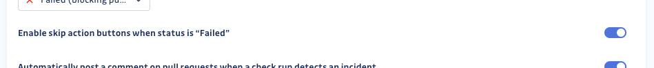 Skip actions setting