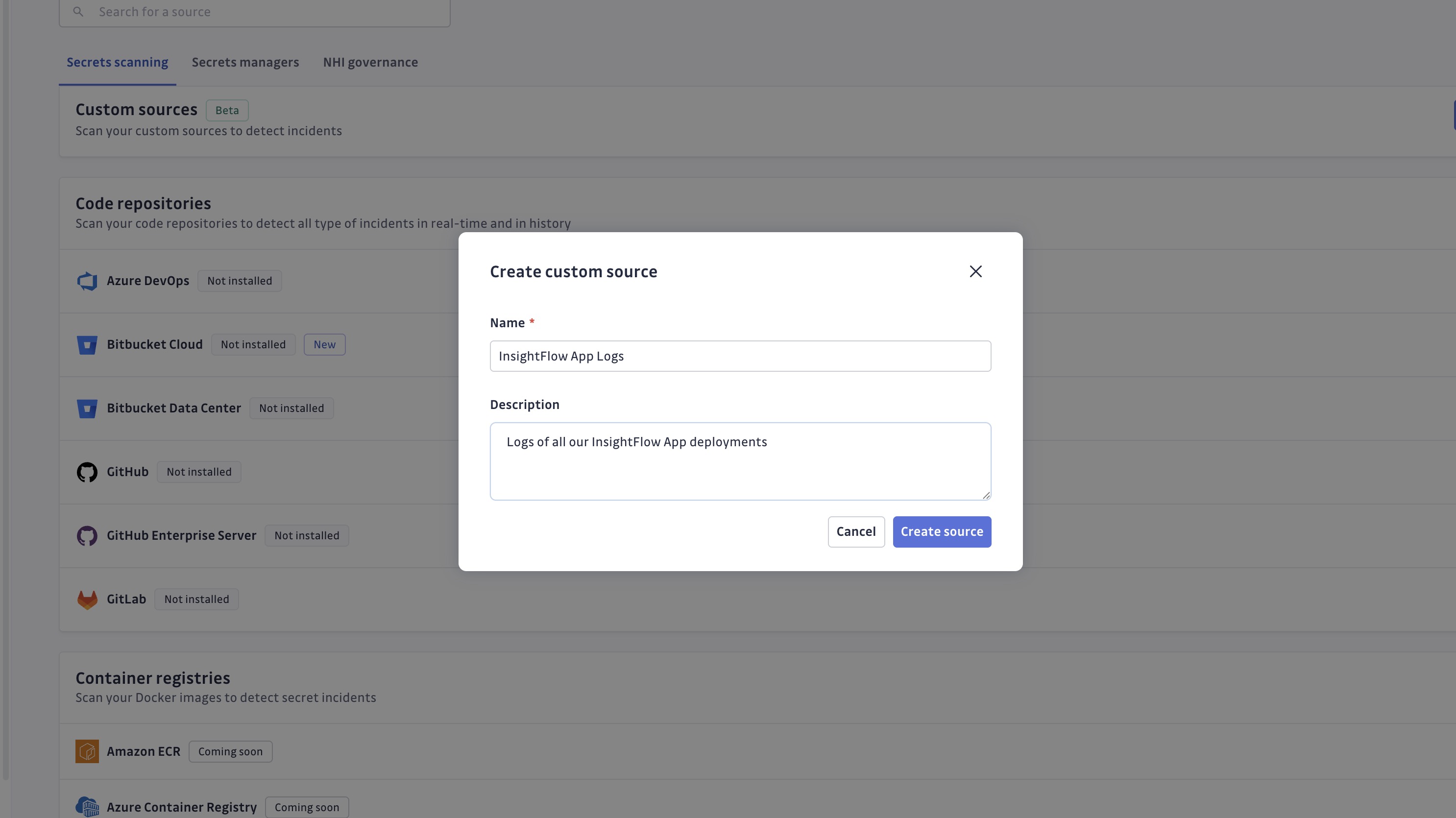 Create Custom Source
