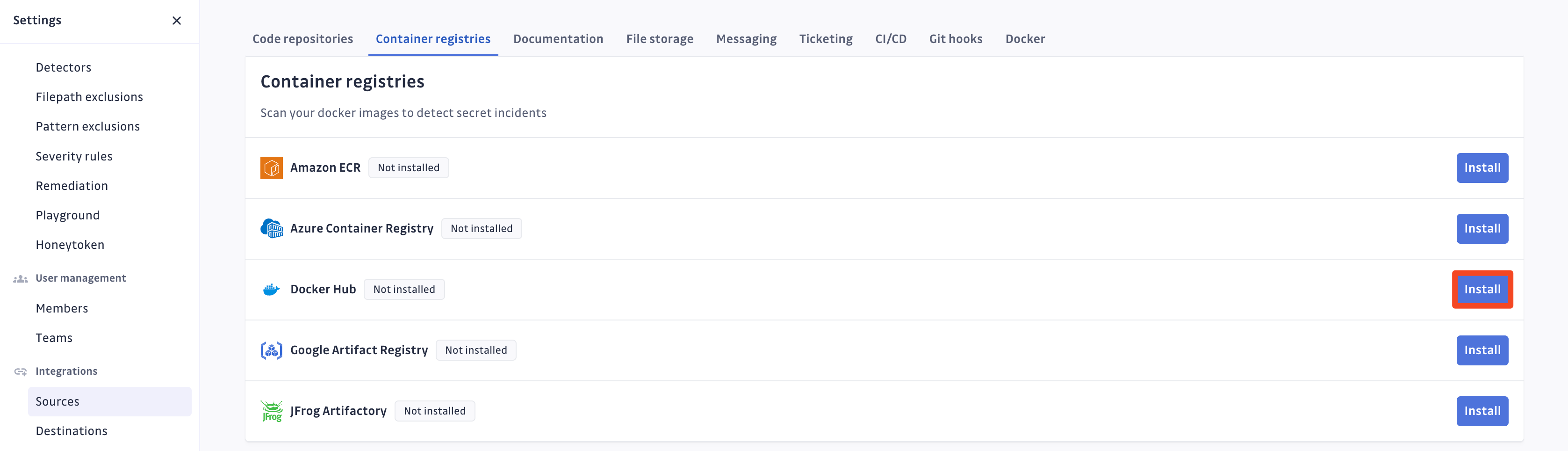 Docker Hub install