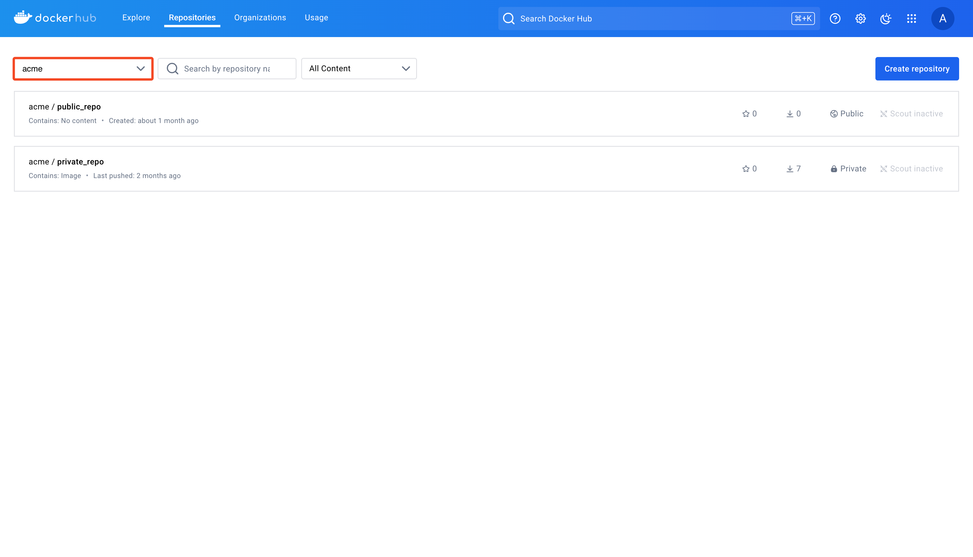 Docker Hub Namespace