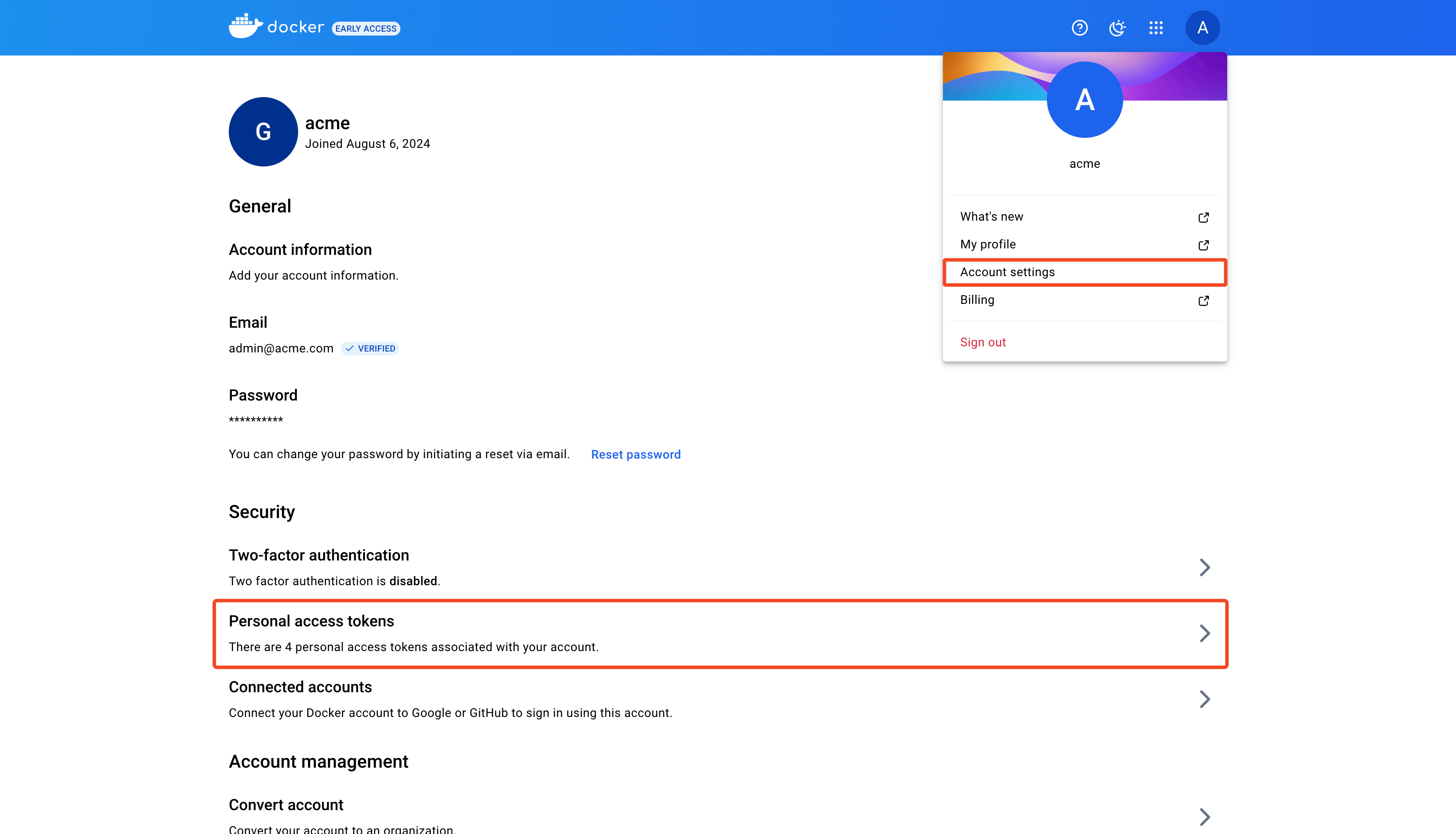 Docker Hub PAT