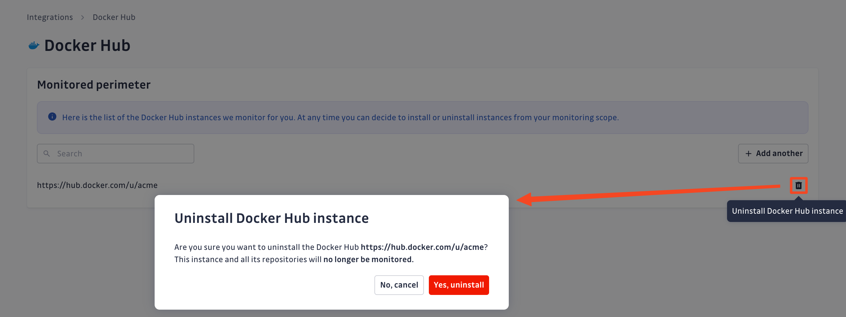 Docker Hub uninstall