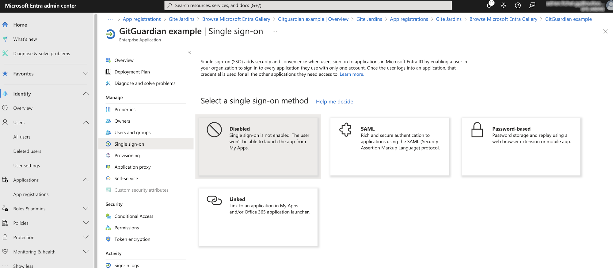 entra-id select sso