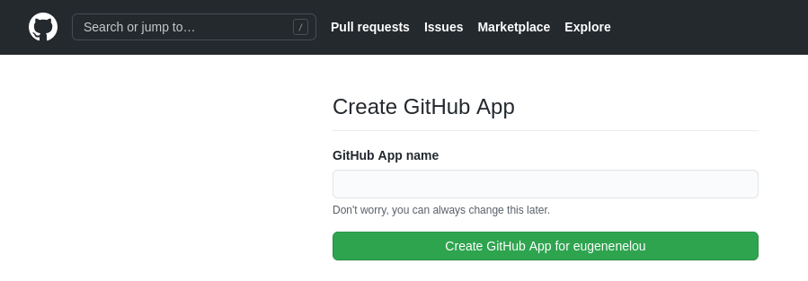 GHE app creation via manifest
