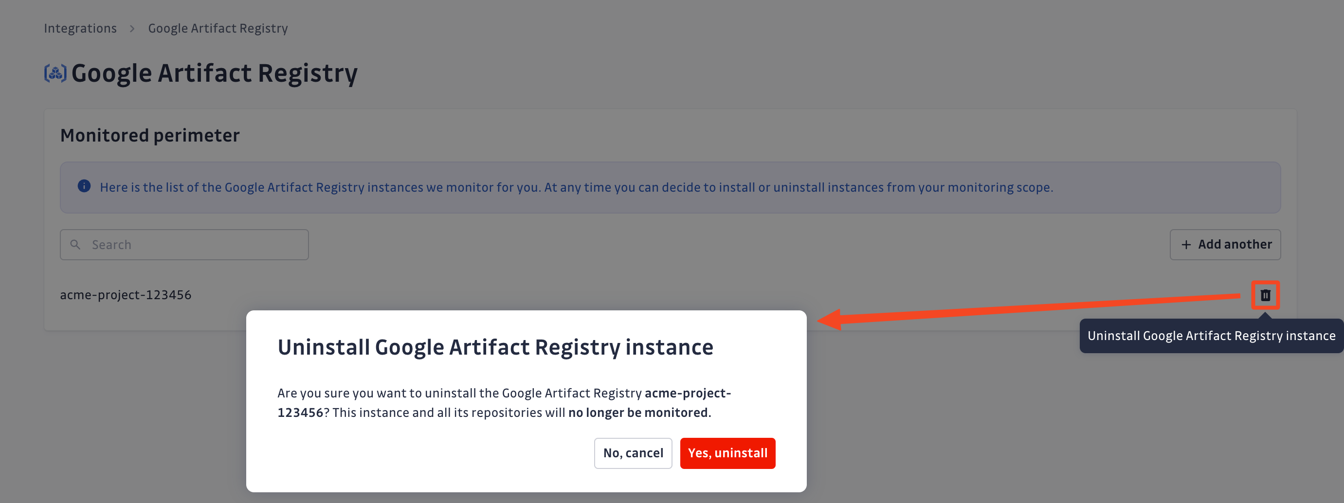 Google Artifact Registry uninstall