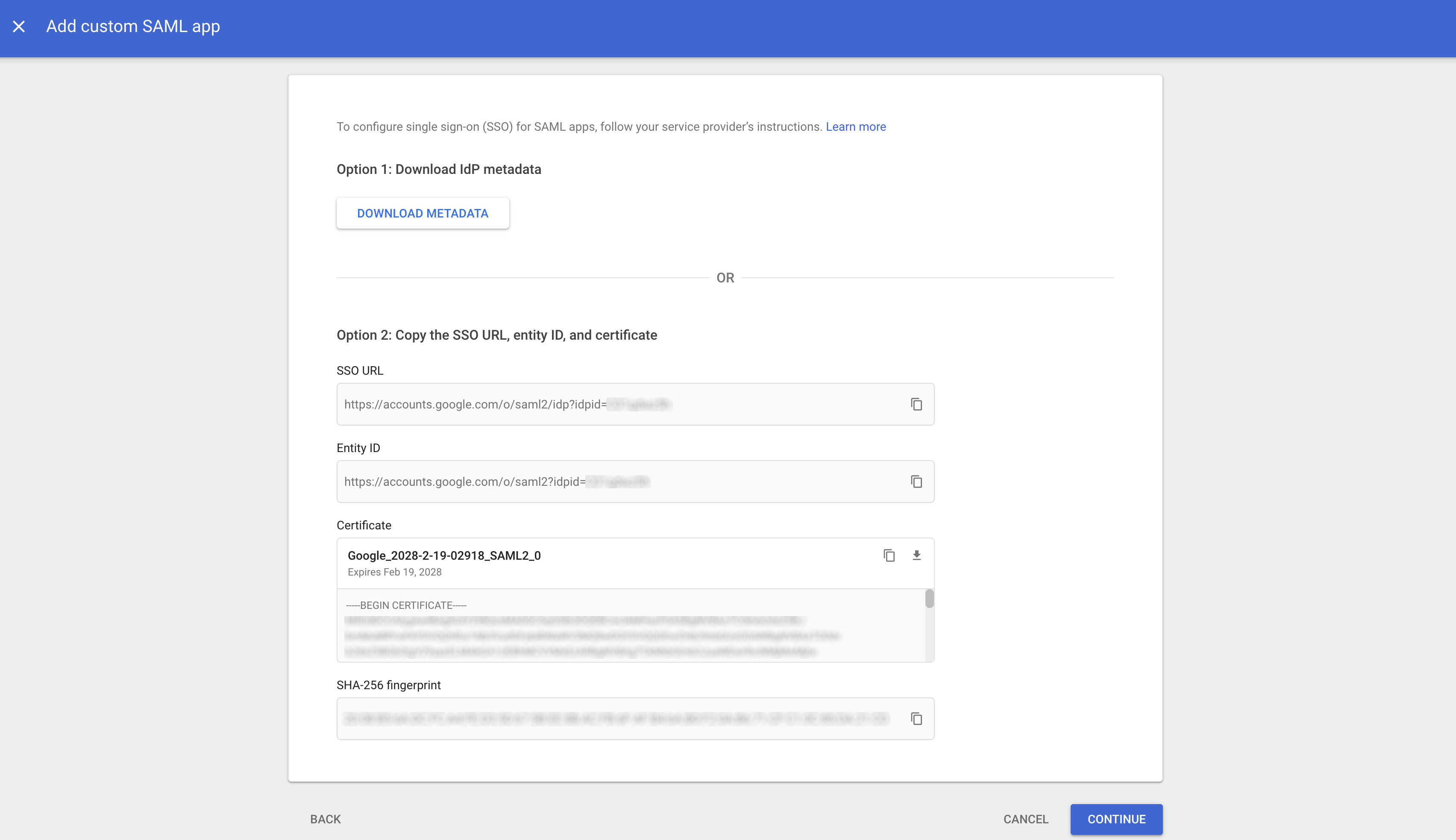 google idp config