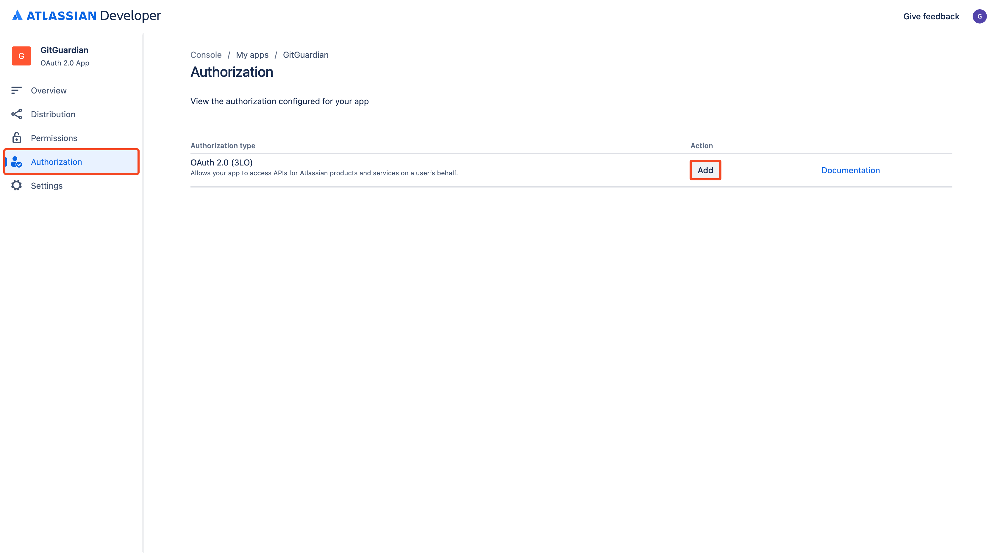 Authorization - OAuth 2.0 add