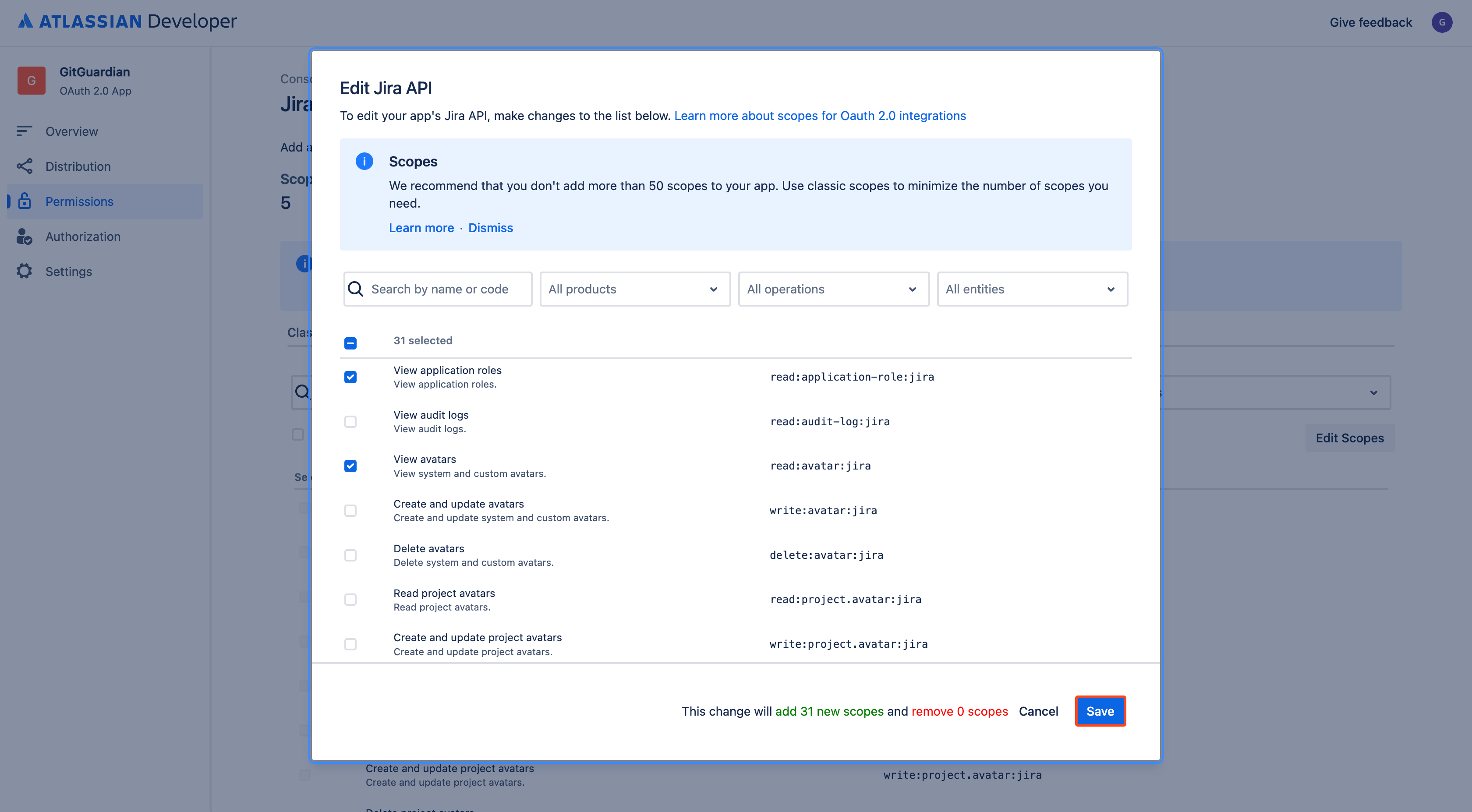 Jira Cloud - Granular scopes