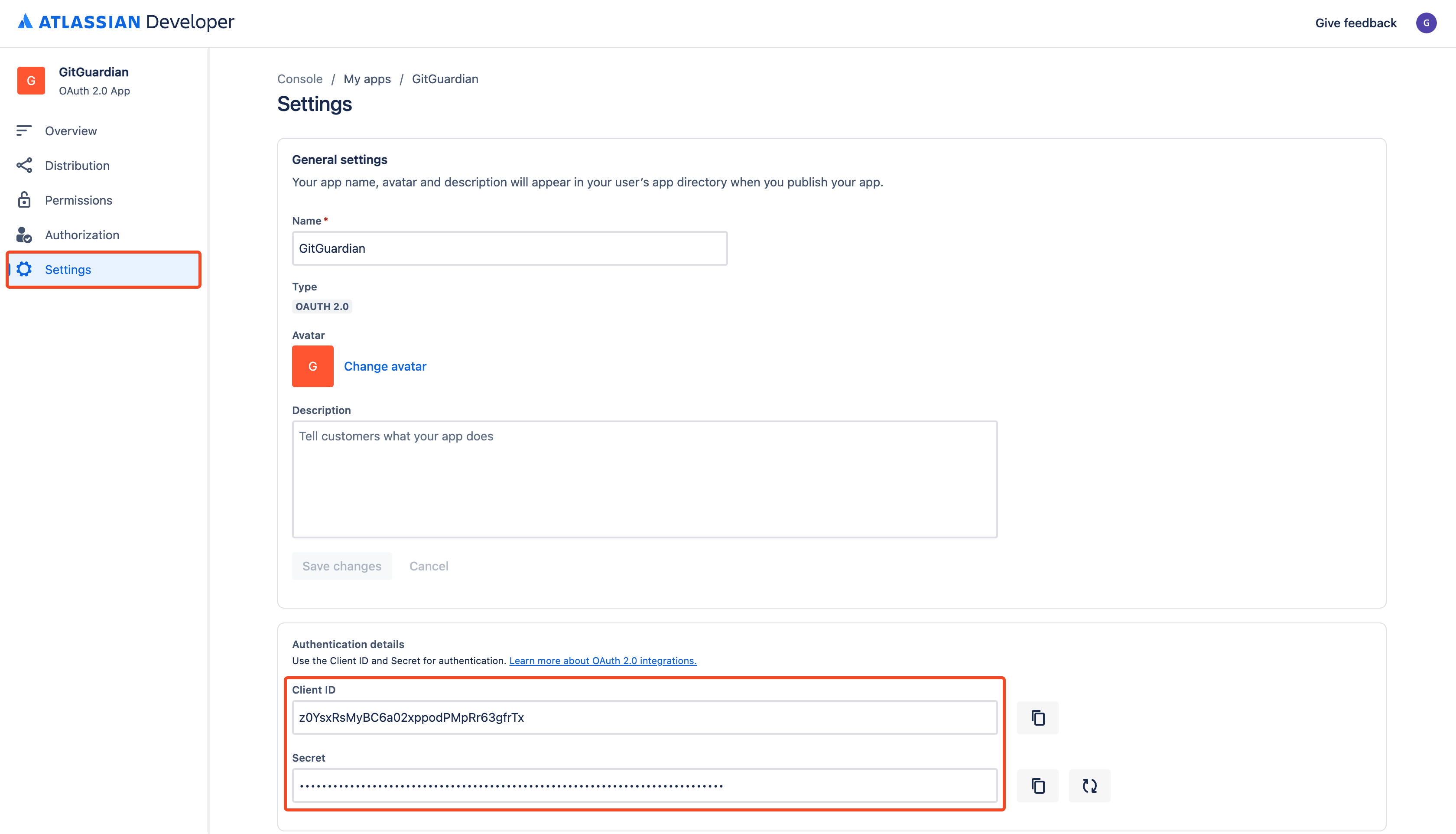 Jira Cloud - Settings credentials