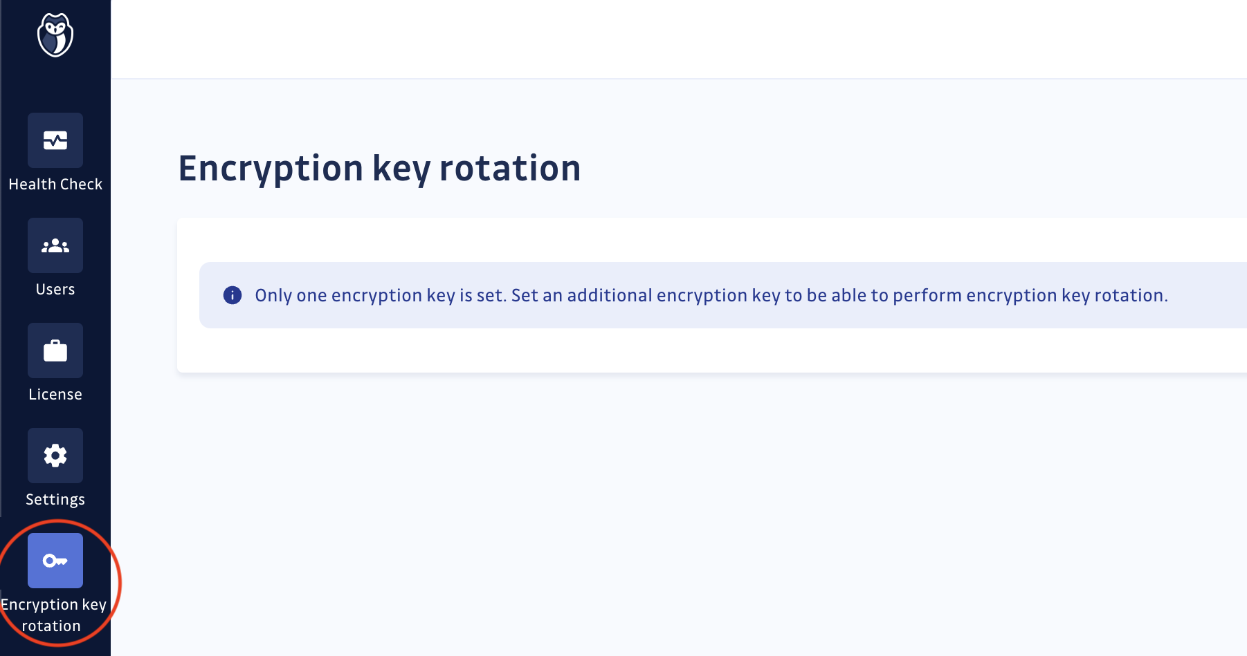 Encryption Key Rotation Page