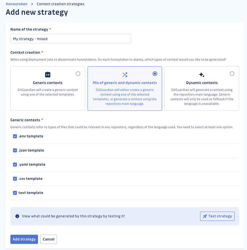 Context creation strategy