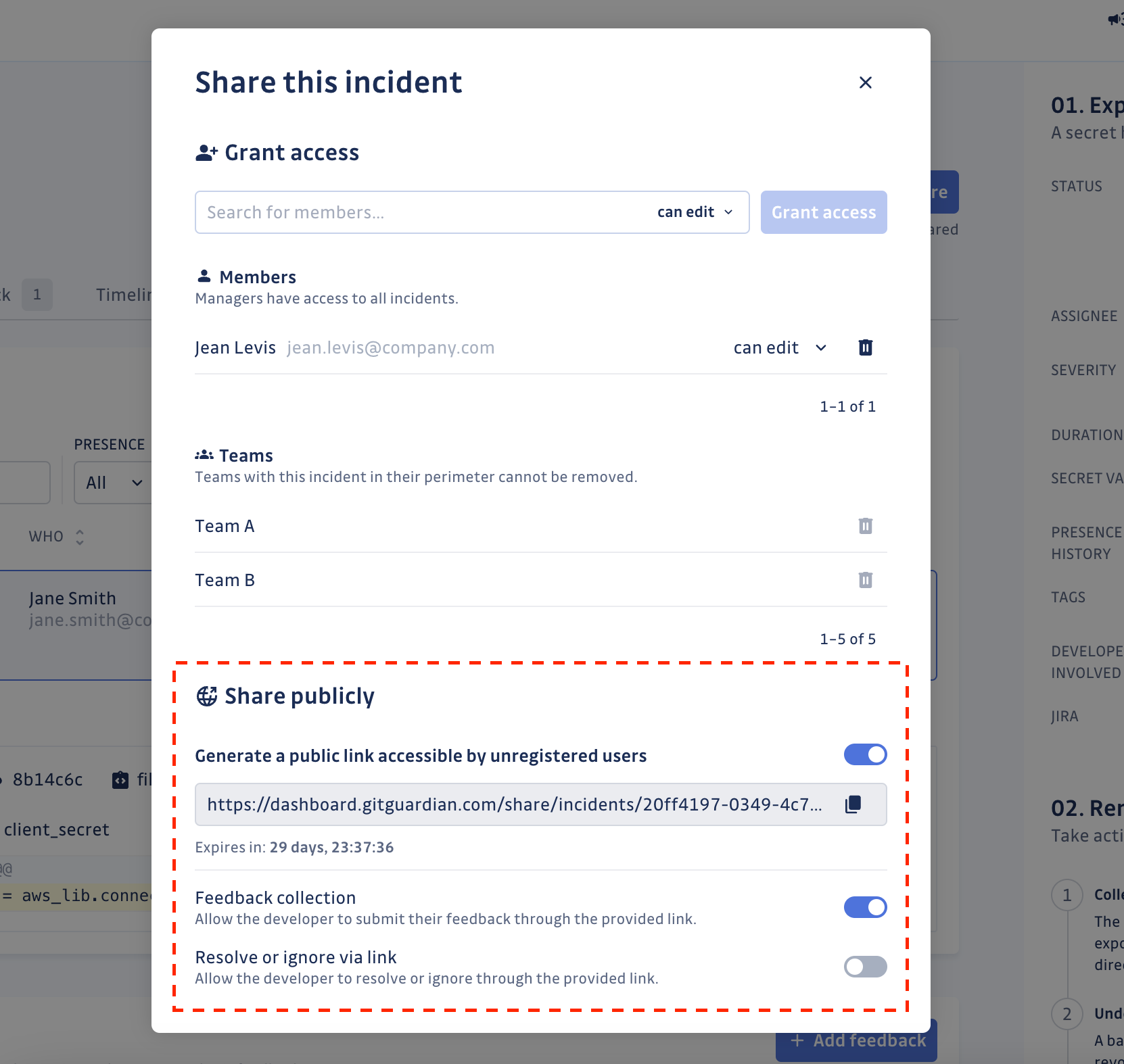 Incident public sharing